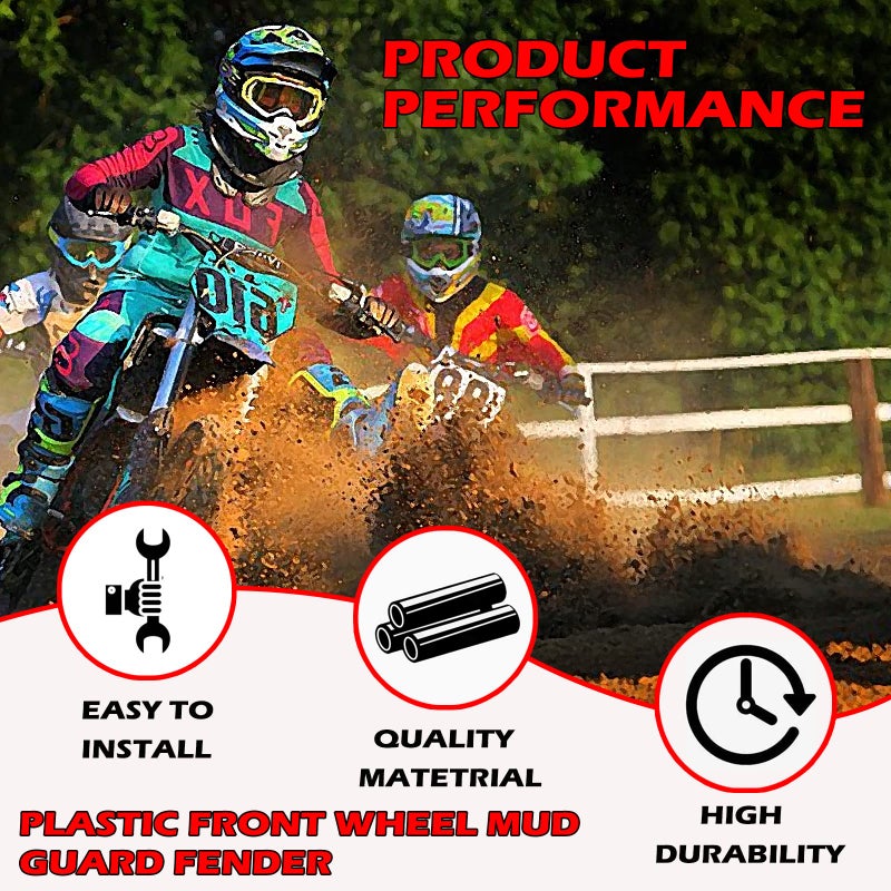 New Olym Plastic Front Wheel Mud Guard Fender CRF50 Style 129CC Pit PRO Trail Dirt Bike-Black - Image 3